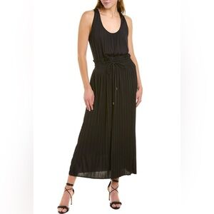 NWT A.L.C. Val Pleated Black MIDI  Dress Size L